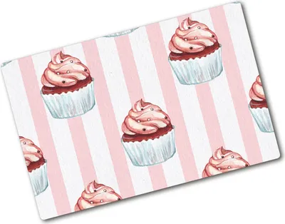 Produktbild von Tulup Glas Herdabdeckplatte - 80x52 cm - Glaskeramikkochfeld-Abdeckung Spritzschutz Glasabdeckplatte - Einteilig - Essen & Getränke - Muffins - Rosa