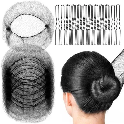 Obrázek produktu pro Elastické síťky na vlasy, 50 cm, černé, pro ženy