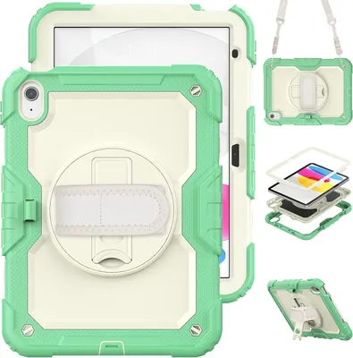 Produktbild von Tasche für iPad 9/8/7 10.2" mit Ständer und Schultergurt Grün