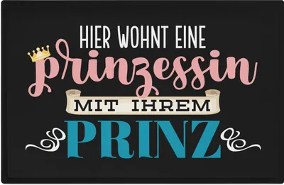 Produktbild von Trendation - Hier Wohnt Eine Prinzessin mit Ihrem Prinz Fußmatte Geschenk Lustiger Spruch 60x40 cm