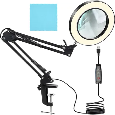 Zdjęcie produktu dla Izoxis 23893 Wielofunkcyjna lampa z lupą 32 LED, USB, czarna
