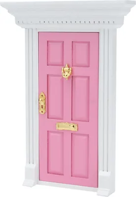 Image de 1:12 Maison de poupées Porte en bois Meubles miniatures exquis Modèle de jeu de rôle JouetRosa