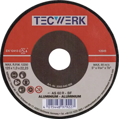 Produktbild von Tecwerk Trennscheibe ALU Aluminium Bohrung 22,23 mm  - 25 Stk.