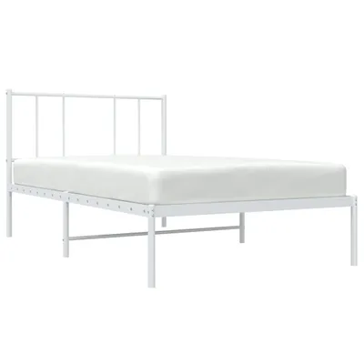 Produktbild von "Winter Sale" Bettgestell mit Kopfteil Metall Weiß 80x200cm - clorisNeu258370 - Klassische BettenJugendbett Tagesbett