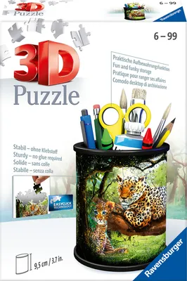 Produktbild von Ravensburger 11263 3D Puzzle Utensilo Raubkatzen 54 Teile
