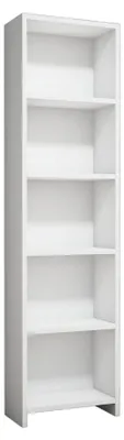 Image de Bibliothèque en bois « Barkin » - 40 x 19 x 150 cm - Blanc