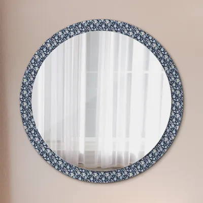 Produktbild von Ø100cm Spiegel - Glasrahmen mit Aufdruck - Wandspiegel Schlafzimmer - Boho Musterung