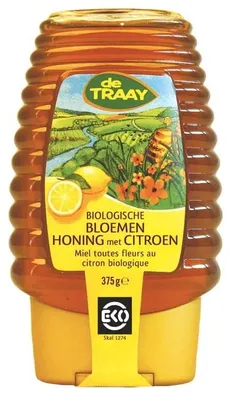 MIÓD NEKTAROWY WIELOKWIATOWY O SMAKU CYTRYNY Z DOZOWNIKIEM BIO 365 g - DE TRAAY
