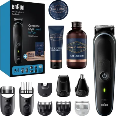 Produktbild von Braun All-in-One Style Kit MGK5411 + KCG Bartpflege Multigrooming-Set, Präzisionstrimmer Bart und Haar