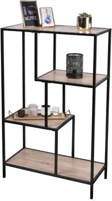 Produktbild von Bücherregal Colorado, Regalboden, Nachbildung Eiche, 4 Regale, Metall, 69x33x114cm