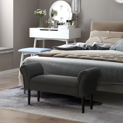 Produktbild von Polsterbank Schlafzimmer, Sitzbank Flur, gepolsterte Bank, Schwarz | 102 x 36 x 51 cm | bis 130 kg | 17,5 cm Polsterung