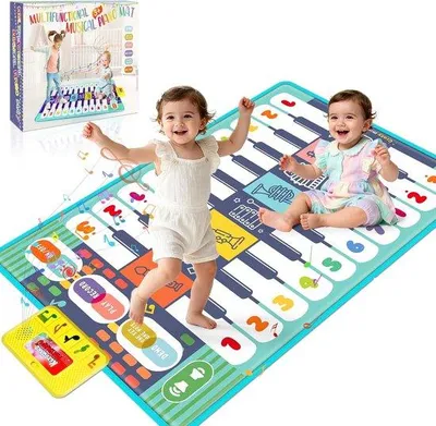 Productafbeelding van Charmofun Muziekmat, pianomat met 8 muziekinstrumenten, keyboard dansmat, dubbele pianomat, kinderspeelgoed, cadeau