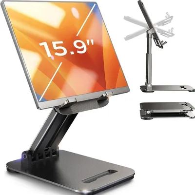 Produktbild von Tablet Ständer Halterung Einstellbar für iPad Air Pro/Tablets/Switch 4"-15.9" Schwarz
