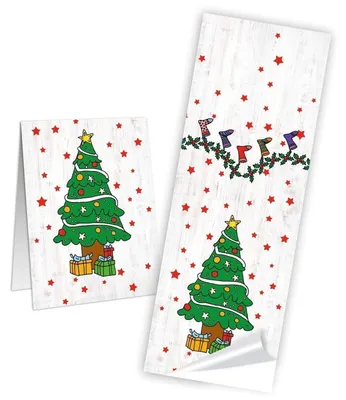 Produktbild von Weihnachtsbaum Banderole selbstklebend 5 x 14,8 cm 10 Stück100 Stück