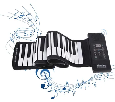 Produktbild von Roll-up Piano - Tragbares Keyboard - Flexibel und faltbar - 61 Tasten - Für Kinder und Anfänger