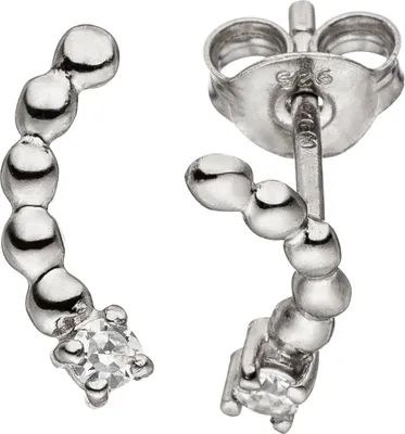Produktbild von JOBO Ohrstecker 925 Sterling Silber 2 Zirkonia Ohrringe Silberohrringe