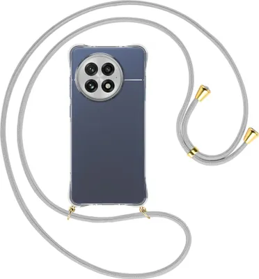 Produktbild von Handykette Backcover-Schutzhülle mit Band (Metall goldfarben) für OnePlus ACE5 5G - silbergrau