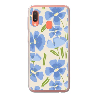Produktbild von MuchoWow® Handyhülle Schutzhülle Hülle für Samsung Galaxy A20e Blume - Blau - Muster Silikon Softcase Handy Hülle - Abdeckung