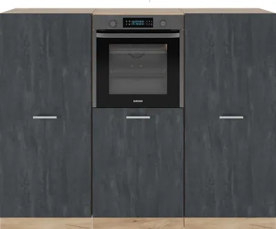 Produktbild von Küchenblock Vicco R-Line Schwarz Beton/Goldkraft Eiche 180 cm ohne Arbeitsplatte, Model 47450