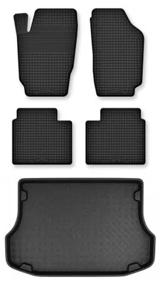 Produktbild von Gummimatten + Kofferraumwanne für Kia Sorento I 2003-2009 – Schwarz, Semi-Universal, angepasst – Wielganizator Semi-Universal