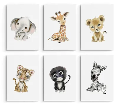 Immagine prodotto di Quadri per bambini, ideali per la cameretta, set di 6 stampe