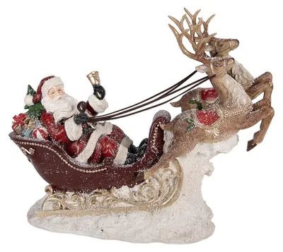 Immagine prodotto di Clayre & Eef Decorazione natalizia: Babbo Natale 42x14x36 cm, rosso, plastica