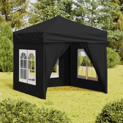 Obrázok produktu pre The Living Store Párty stan skladací s bočnými stenami čierny 2x2 m