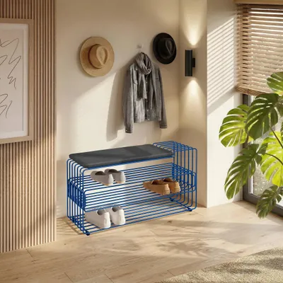 Produktbild von MyWIRE Schuhbank "Vena" mit Sitzauflage - blue sky