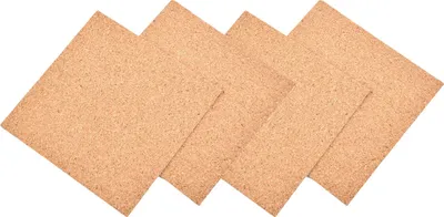 Image de Tableau d'affichage en liège – autocollant et carré – Flokoo – 30 x 30 cm – lot de 4 pièces pour une décoration murale créative