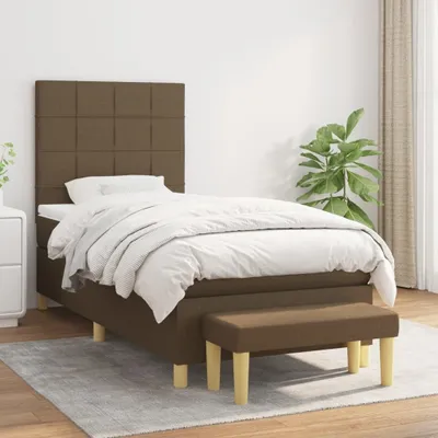 Produktbild von Maison Exclusive - Boxspringbett mit Matratze Dunkelbraun 90x200 cm Stoff