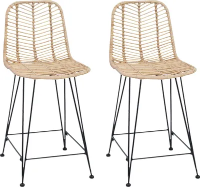 Image de Chaise de bar 2 pcs Naturel 44,5 x 54,5 x 97,5 cm