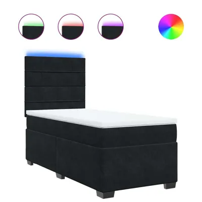Produktbild von Boxspringbett mit Matratze Schwarz 100x200 cm Samt