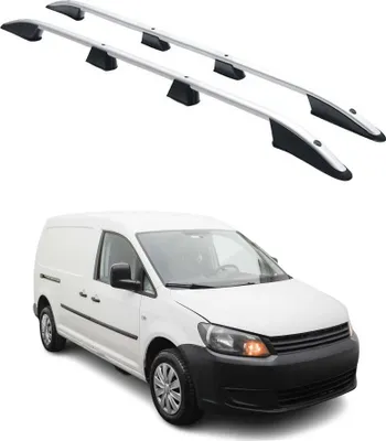 Image de Barres de toit longitudinales pour VW Caddy 2010-2015 L2 Long Aluminium Gris