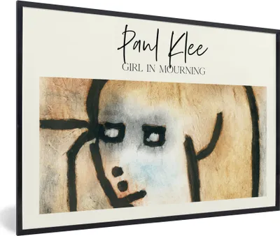 Produktbild von MuchoWow® Gerahmtes Poster Paul Klee - Trauerndes Mädchen - Gemälde 60x40 cm - Poster mit Schwarzem Bilderrahmen Wandposter Rahmen Foto Bilder - Printing - Wanddeko Schlafzimmer
