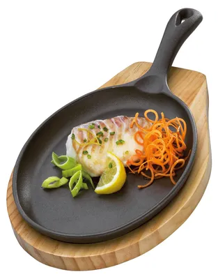 Zdjęcie produktu dla Küchenprofi Servierpfanne oval mit Holzbrett 305151024 4007371066570