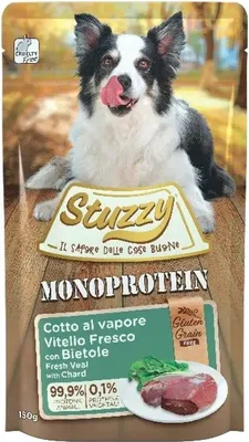 Image de Nourriture humide pour chiens STUZZY GF Monoprotéine de veau avec blettes 24x150g