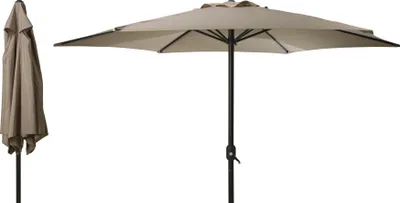 Produktbild von Gartenschirm 300cm Beige, Aluminium UV-Schutz wetterfest, Terrassenschirm mit Handkurbel