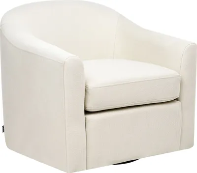 Obrázok produktu pre BELIANI Otočné kreslo svetlobéžové polyester látkové čalúnenie vodoodpudivá tkanina retro minimalistický štýl obývacia izba