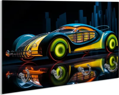 Produktbild von Wallario Handtuchhalter aus Glas, Motiv: Retrowave-Renner, 30 x 20 cm mit 4 Haken