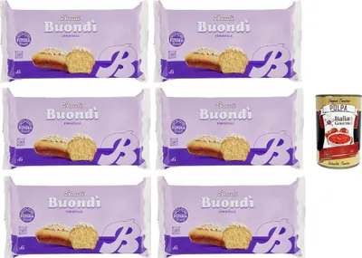 Produktbild von Bauli Buondì Classico, Snacks gebackener Kuchen mit Zuckerguss -30% von Fetten 6x 198g leichtes Frühstück + Italian Gourmet polpa 400g