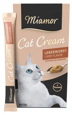 Produktbild von Miamor Leberwurst-Cream, Snacks, Katze, Adult, Leber, 15 g, Zuckerfrei