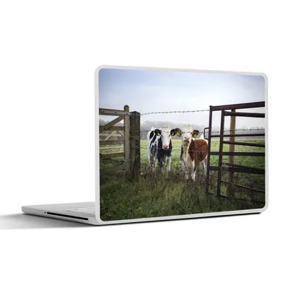 Produktbild von MuchoWow® Laptop Aufkleber Sticker Cover Kühe - Zaun - Friesland 30x21 cm - Sticker für Laptop - Selbstklebend