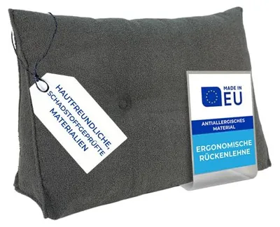 Obrázok produktu pre Vankúše24 - Vankúš na chrbát na posteľ a pohovku so snímateľným, prateľným poťahom [ 160 cm/tmavo sivá/Boucle ] Pohodlný klinový vankúš a vankúš na čítanie do postele