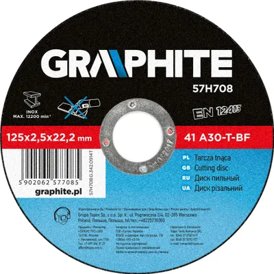 Produktbild von GRAPHITE schneidscheibe 125x22x2,5mm metall 41 a60-t-bf