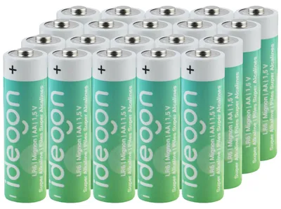 Produktbild von AA Batterien (20er-Pack) – Super Alkaline Mignon-Zellen mit 1,5V – Langlebige & auslaufsichere Batterien für den Alltag
