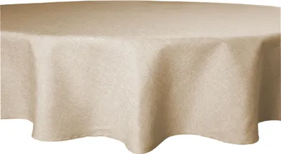 Produktbild von Tischdecke rund 220 cm Ø natur beige beschichtet Leinenoptik wasserabweisend Lotuseffekt
