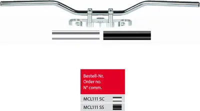 Produktbild von TRW Stahllenker Touring Classic Low, schwarz Cobra 180 RS  Monster 600 M3 CX500 CX500 DR350 SK42B Ad