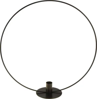Produktbild von Eleganter schwarzer Kerzenhalter Metall Dekoring Ø35cm – Weihnachtsdeko & Stabkerzen
