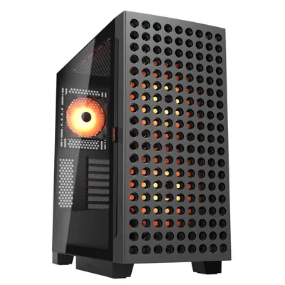 Produktbild von COUGAR Airface ECO RGB, Midi-Tower, ohne Netzteil, USB/Audio, ATX, 1x USB-C 3.2 Gen 2, 2x USB 3.0, schwarz