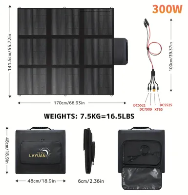 Productafbeelding van Zonnepaneel opvouwbaar monokristallijn 80W met hoge efficiëntie voor outdoor en camping